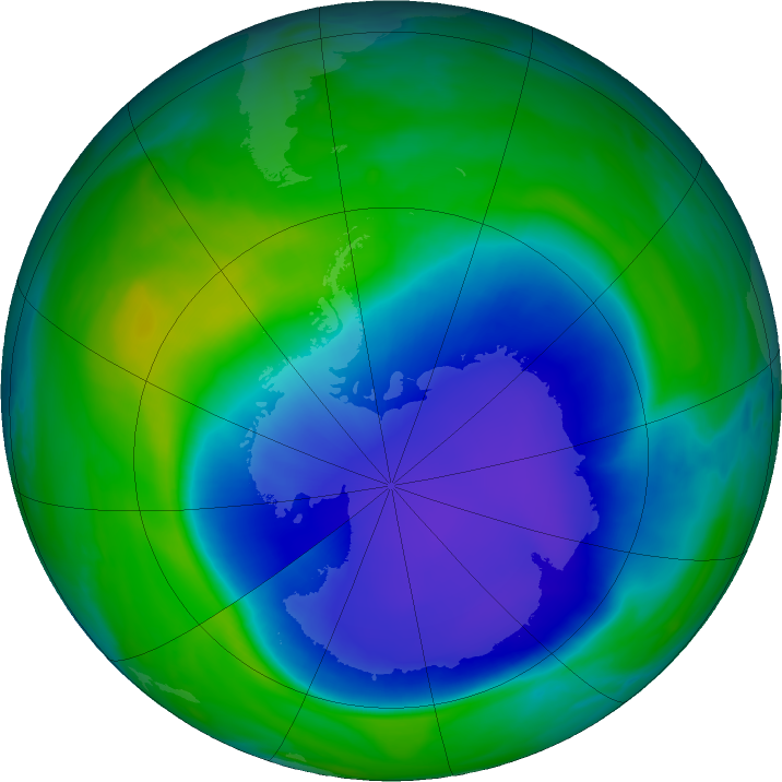 Antarctic ozone map for 13 November 2022